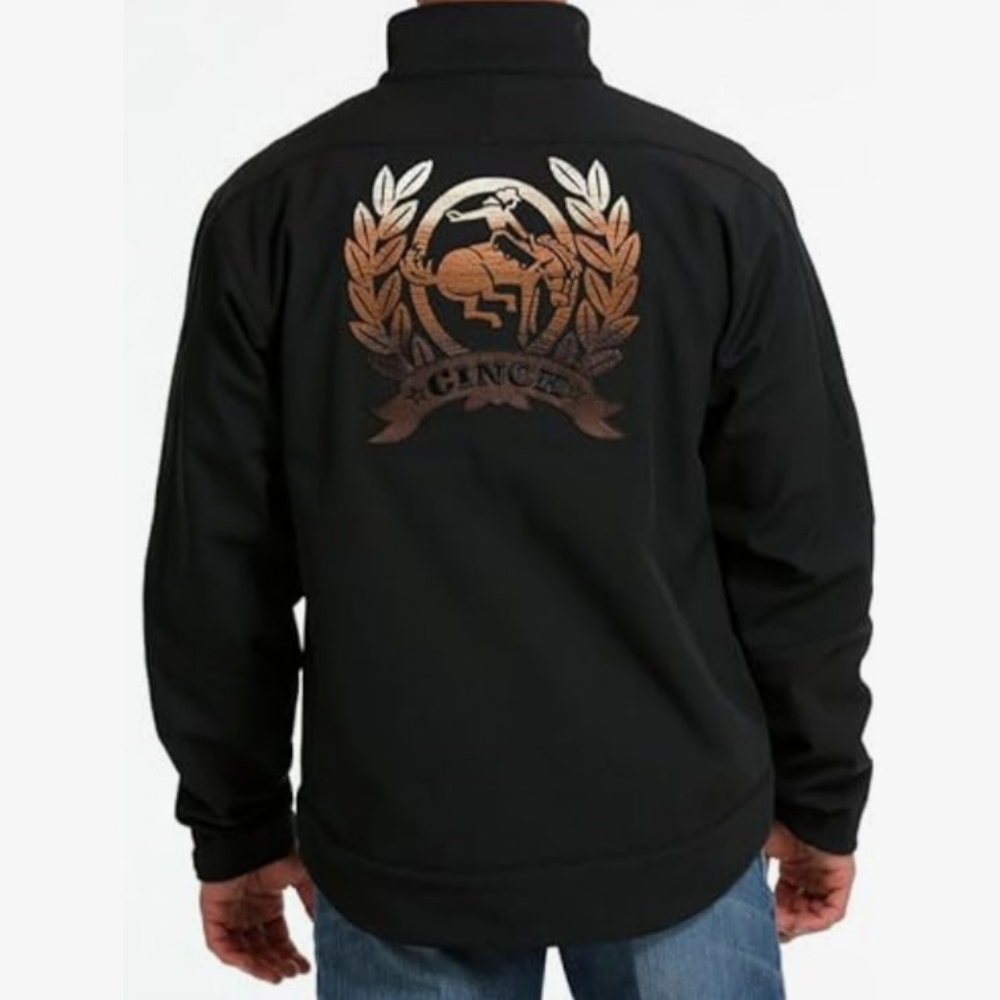 Cinch Black Bomber Jacket with Graphic Design